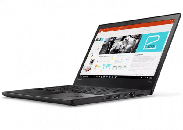 20JN9620408C - ThinkPad T470 Black - i5-6200U, 8GB, 256GB, 14", Win 10 DG Win 7 Pro - Class-C Used